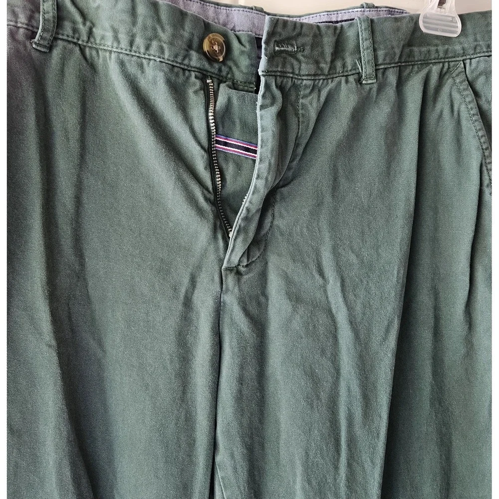 Tommy Hilfiger Mens Chino Pants‎ 36x30 Green Flat Front Casual Preppy